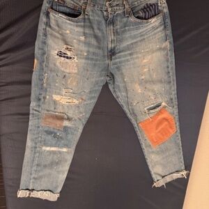 Ralph Lauren patchwork ripped jeans